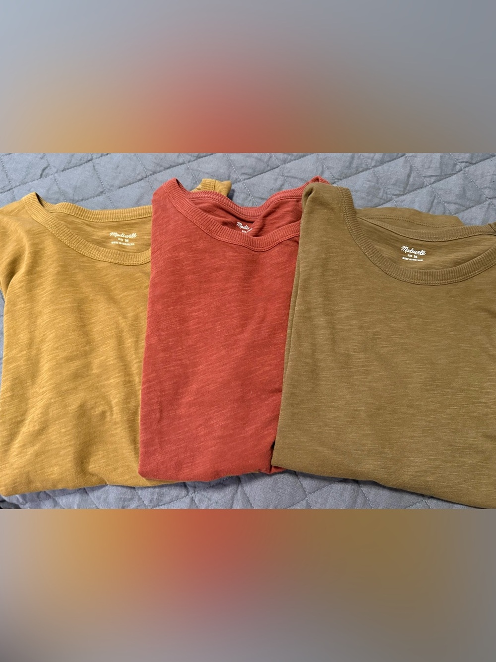 Madewell Women’s  Short Sleeve Tees - Mustard, Rust, Olive Green